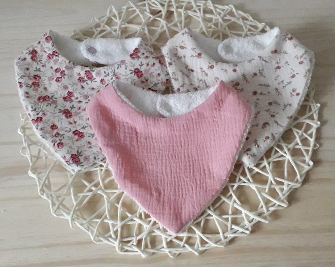 Bavoir bandana bébé fille