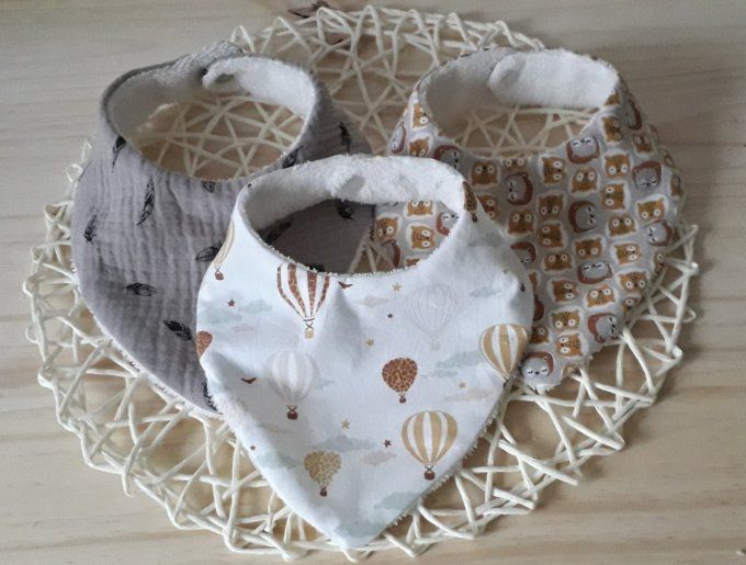 Bavoir bandana bébé mixte taille 0-12 mois